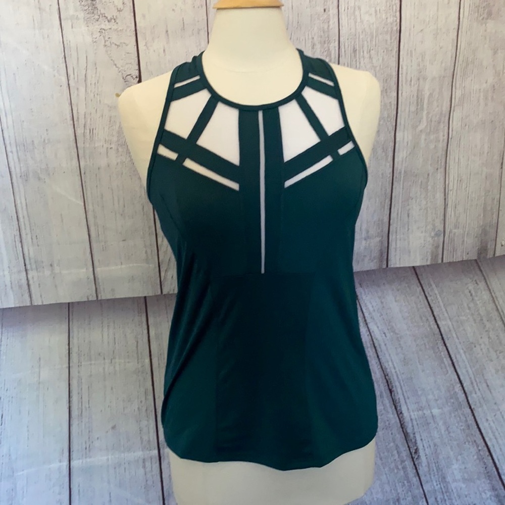 Lucky in Love Hunter green/ white Razorback tank